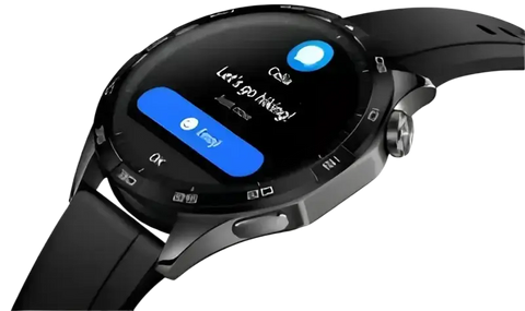 Huawei Watch GT 4 46mm smartwatch with a sleek black design and vibrant yellow display features