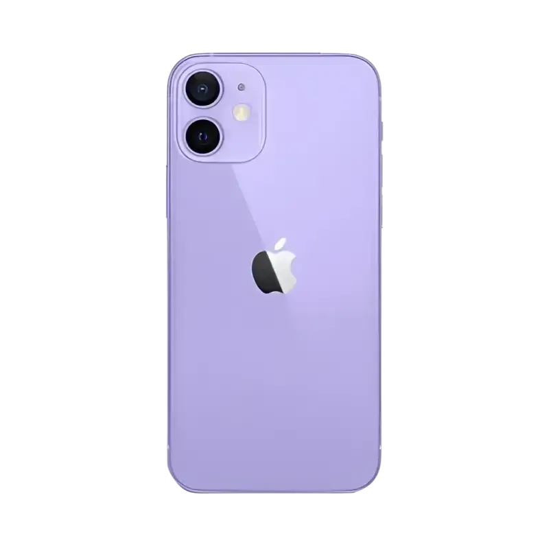 iPhone 12 64GB purple unlocked showcasing sleek design with dual cameras and Apple logo