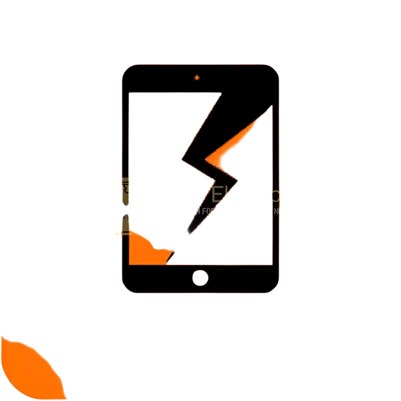 iPod touch screen replacement icon with a cracked display for repair services