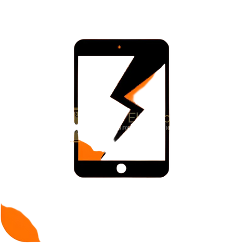 iPod touch screen replacement icon with a cracked display for repair services