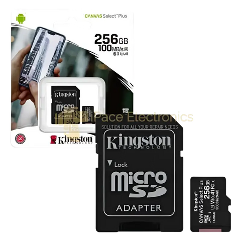 Kingston 256GB micro SD card with adapter for fast storage and data transfer