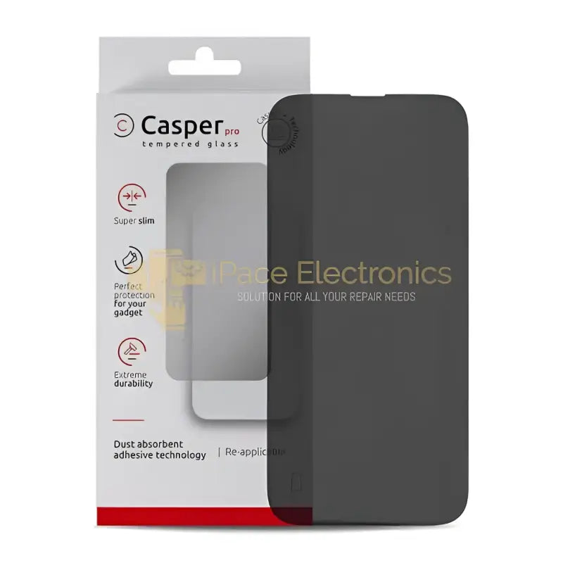 Casper Pro privacy tempered glass screen protector packaging for ultimate device protection