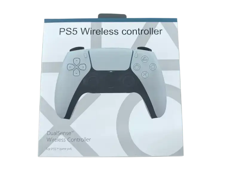 PS5 motion control gamepad packaging showcasing the DualSense Wireless Controller design and features