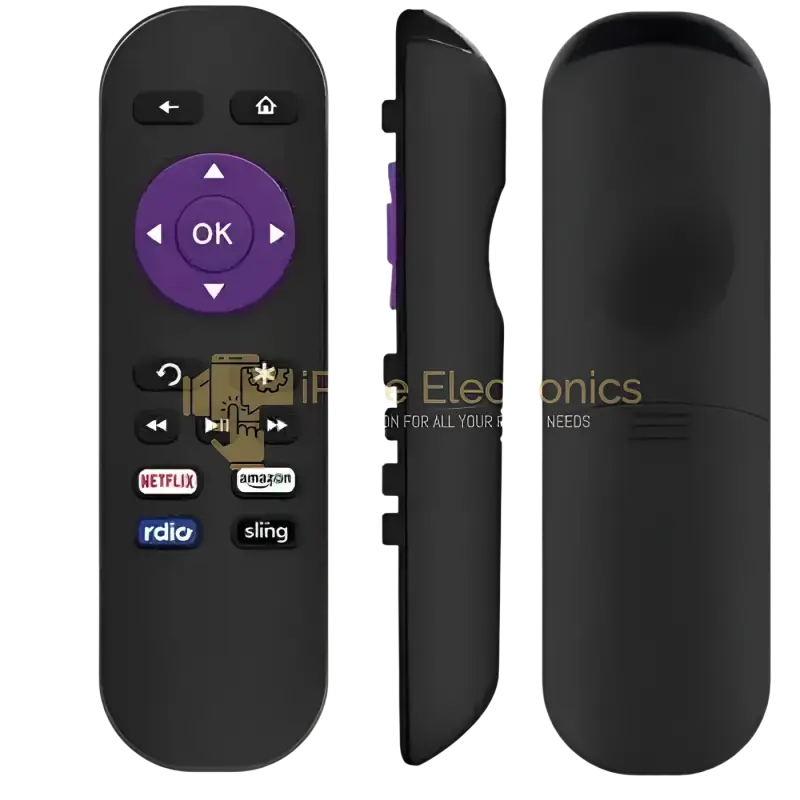 Replacement remote for Roku by IPace Electronics with buttons for Netflix and Amazon
