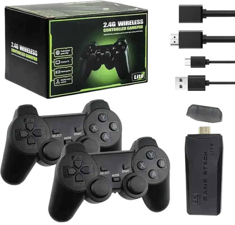 IPace Electronics 2.4G Wireless Game Controller for retro game stick with 20000 games