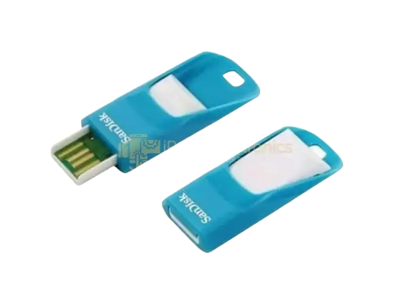 SanDisk SDCZ51 16GB flash drive in blue with a retractable design for easy storage and portability