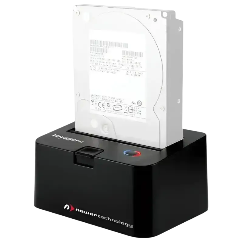 IPace Electronics USB 3.0 SATA drive dock with a hard drive installed for easy data transfer