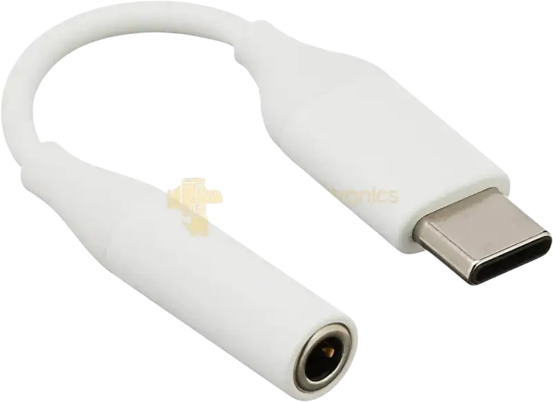 IPace Electronics USB C to 3.5mm headphone adapter in white for connecting headphones to USB-C devices