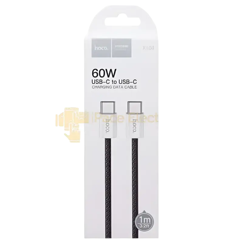 IPace Electronics USB C to USB C 60W charging cable in a 1m length for fast data transfer