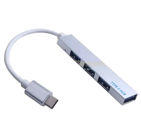 iPace Electronics USB-C to USB hub with four ports and a sleek design for expanded connectivity