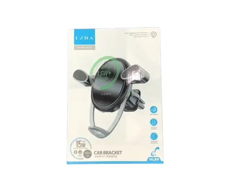 EZRA wireless charging car mount with 15W fast charging feature for convenient smartphone use