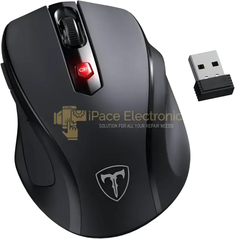 IPace Electronics wireless mouse for laptop with ergonomic design and USB receiver included
