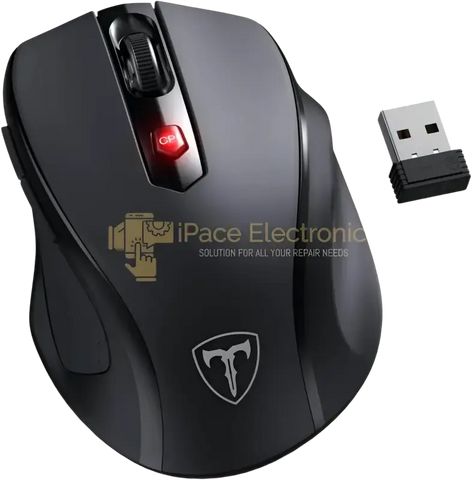 IPace Electronics wireless mouse for laptop with ergonomic design and USB receiver included