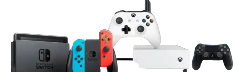 iPace Electronics game console repair services featuring various consoles and controllers with free diagnostics