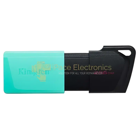 Kingston 256GB USB 3.2 flash drive with a sleek turquoise design for fast data transfer
