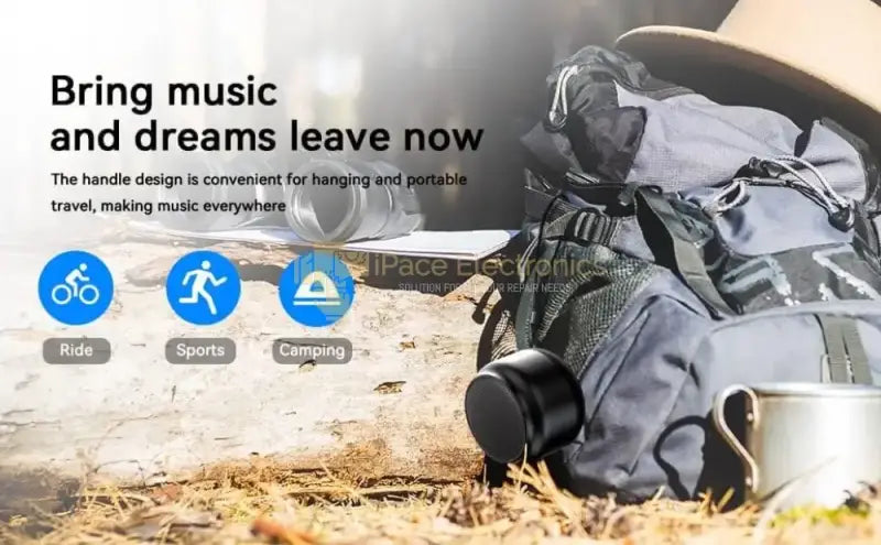 IPace Electronics mini Bluetooth portable speaker designed for outdoor use with a convenient handle and compact size