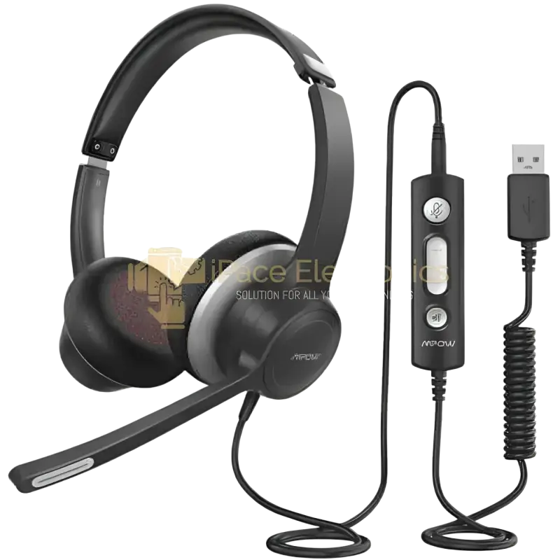 Mpow HC6 headset with noise reduction microphone for clear audio during calls and meetings