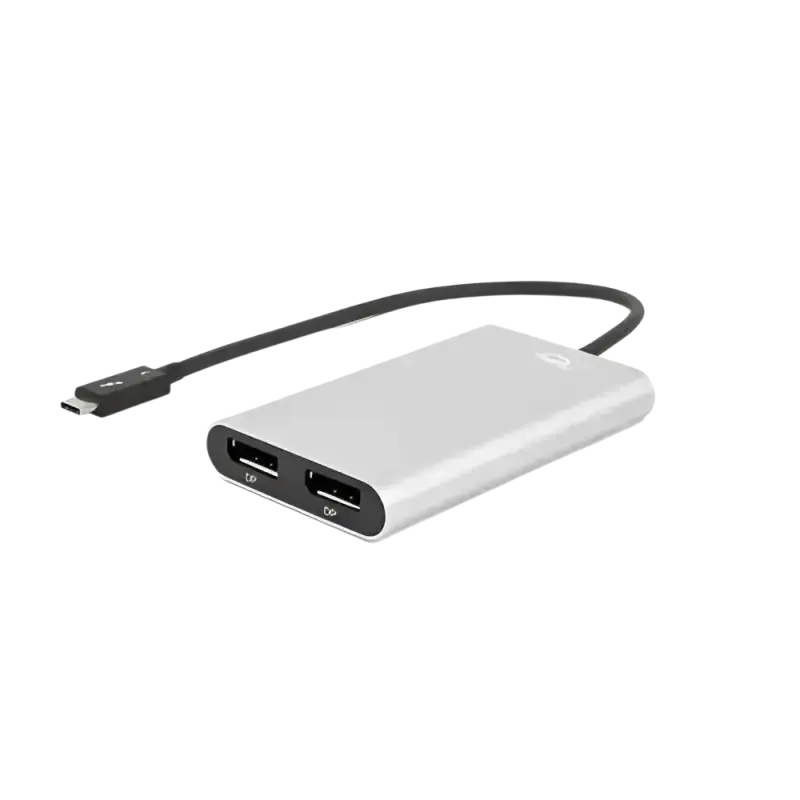 OWC Thunderbolt 3 Dual DisplayPort Adapter with Compact Design for Connecting Two Monitors