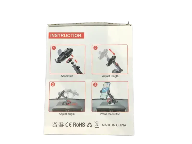 Instructions for assembling the universal car phone holder with adjustable length and angle for convenience