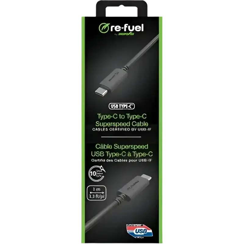 iPace USB Type-C to Type-C Superspeed Cable 1m packaging design showing connector and specifications.