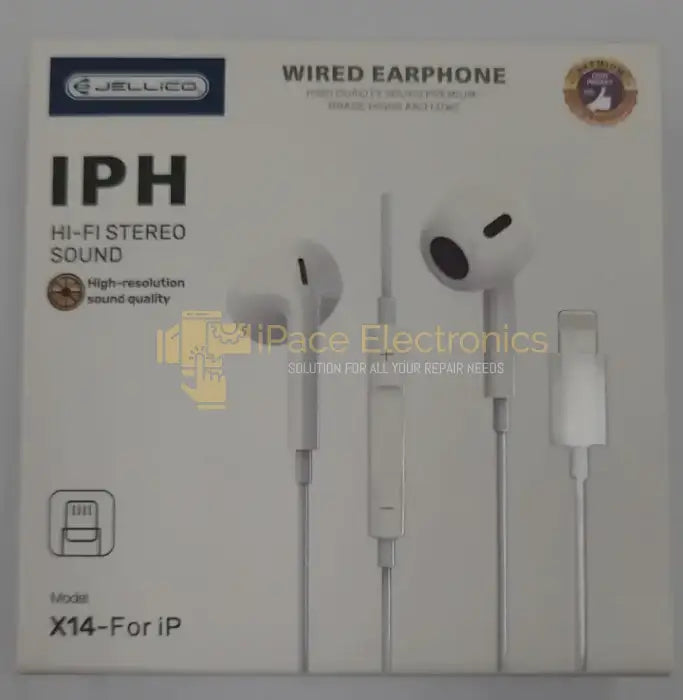 Jellico Wired Earphone With Lightning Connector For Iphone Ipad Hi-Fi Stereo Sound Model X14-For Ip