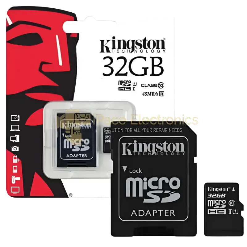 Kingston 32GB micro SD card with adapter for versatile storage and fast data transfer