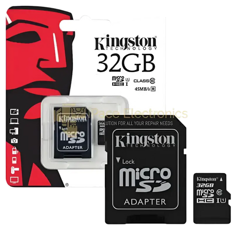 Kingston 32GB micro SD card with adapter for versatile storage and fast data transfer
