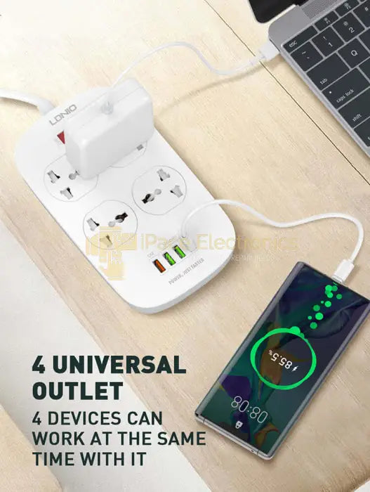 Ldnio Sc4407 Power Socket With 4 Outlets And Usb Charging Port