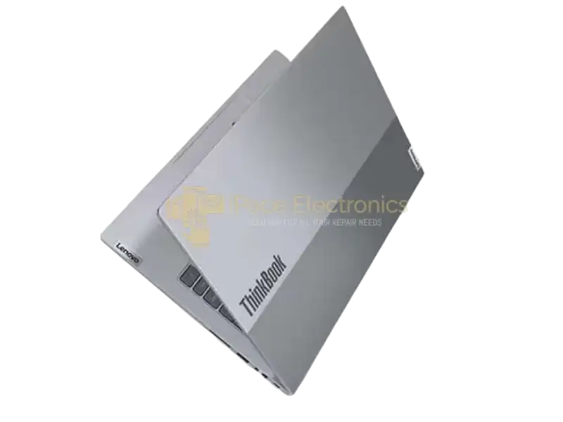 Lenovo ThinkBook 14 G2 ITL laptop in silver with sleek design and side ports visible