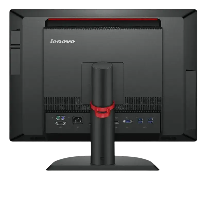 Back view of Lenovo ThinkCentre M93z all in one PC showcasing ports and sleek design