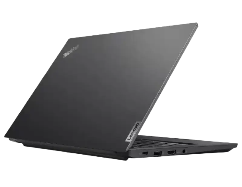 Black lenovo thinkpad e14 laptop with sleek matte finish i5-1165g7 processor and 16gb ram for efficient performance