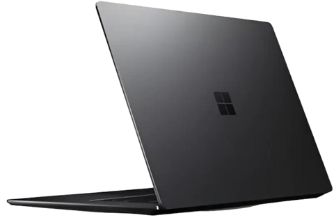Black microsoft 15 inch surface touchscreen laptop 3 with 256gb ssd and elegant wallpaper in electronics store near me