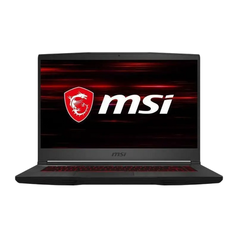 Black MSI GF65 Thin gaming laptop with red keyboard accents and RTX 3060 ideal for electronics store near me searches