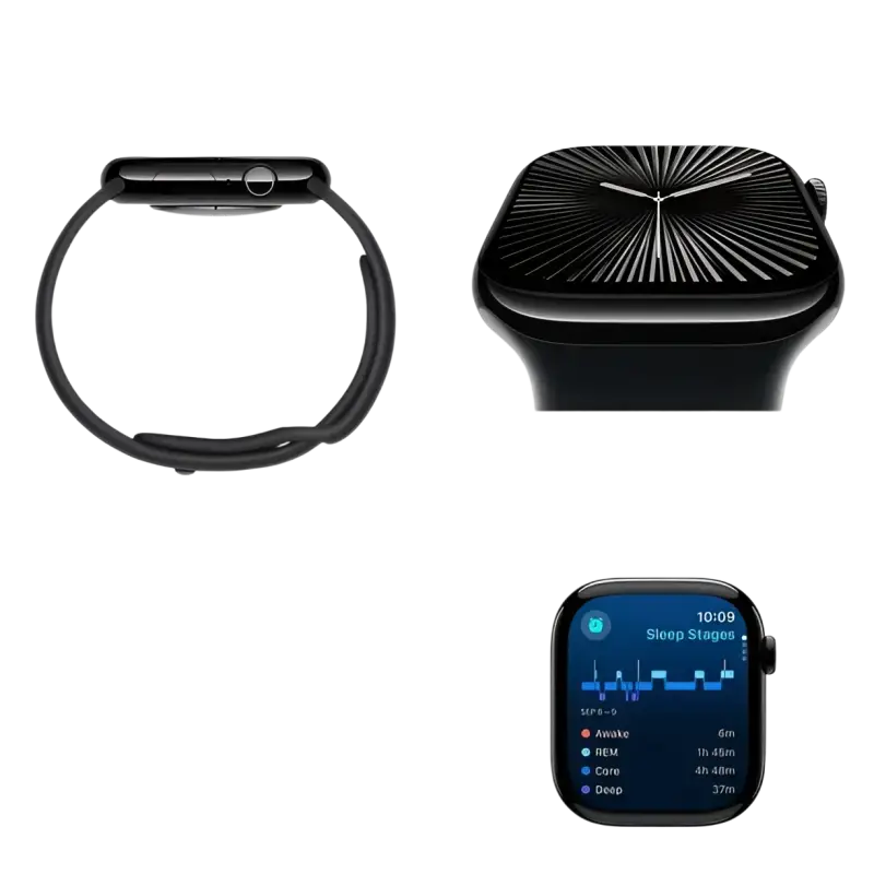 (OpenBox) Apple Watch Series 10 - 46mm - GPS - Jet Black Aluminium Case with Black Sport Band - M/L Watch Series 10