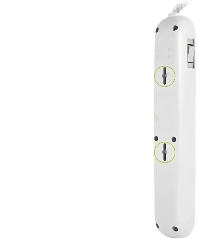 Philips surge protector power strip with easy wall mounting keyholes for convenient access