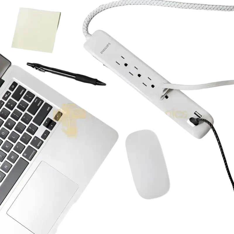 Philips surge protector power strip with USB ports and multiple outlets for electronics and devices