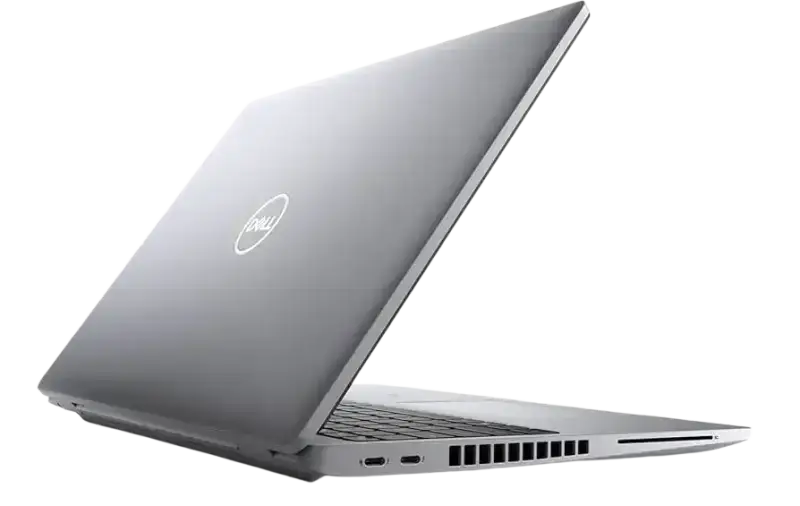 Pre owned Dell Latitude 5520 i7 laptop in silver showing sleek design and side ports