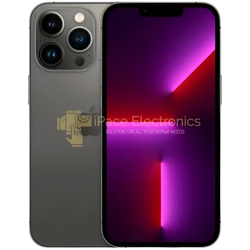 Pre-owned iPhone 13 Pro Max unlocked in Graphite with dual-camera system and vibrant display