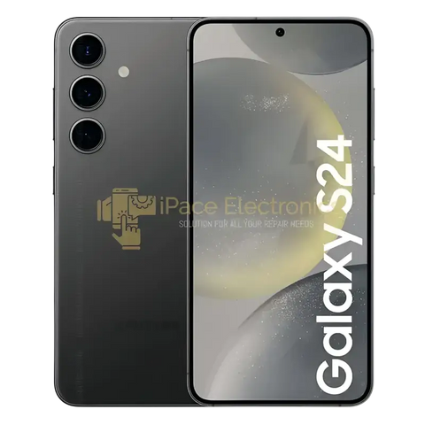 Pre-owned Samsung Galaxy S24 unlocked smartphone in black with a sleek design and vibrant display