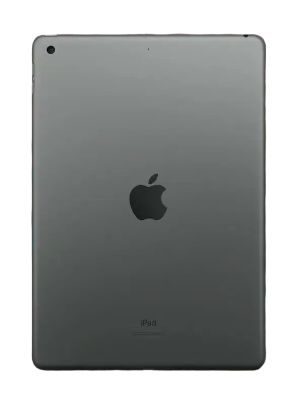 Preowned Apple iPad 9th generation in gray color with sleek design and Apple logo on the back