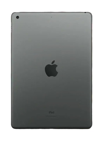 Preowned Apple iPad 9th generation in gray color with sleek design and Apple logo on the back