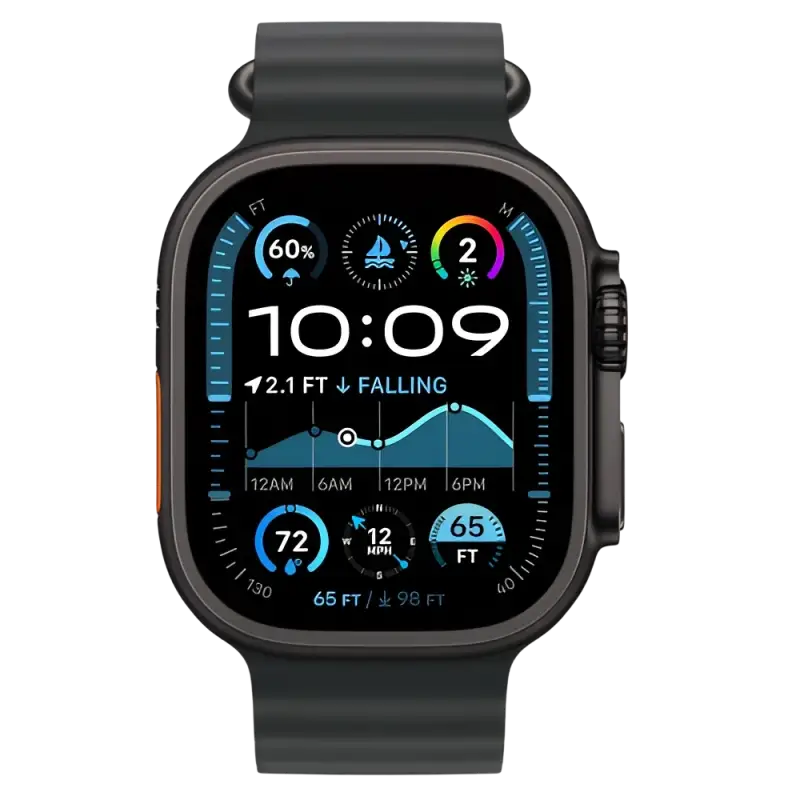 PreOwned Apple Watch Ultra 2 (GPS + Cellular) 49mm Black Titanium Case with Black Ocean Band - Apple