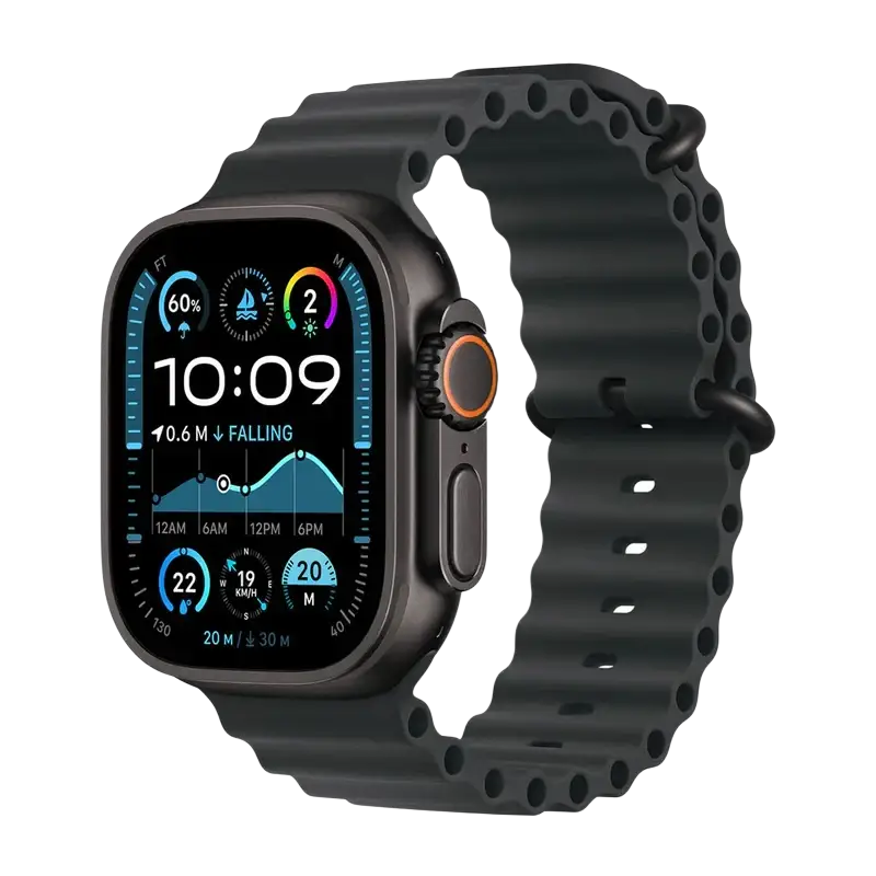 PreOwned Apple Watch Ultra 2 (GPS + Cellular) 49mm Black Titanium Case with Black Ocean Band - Apple