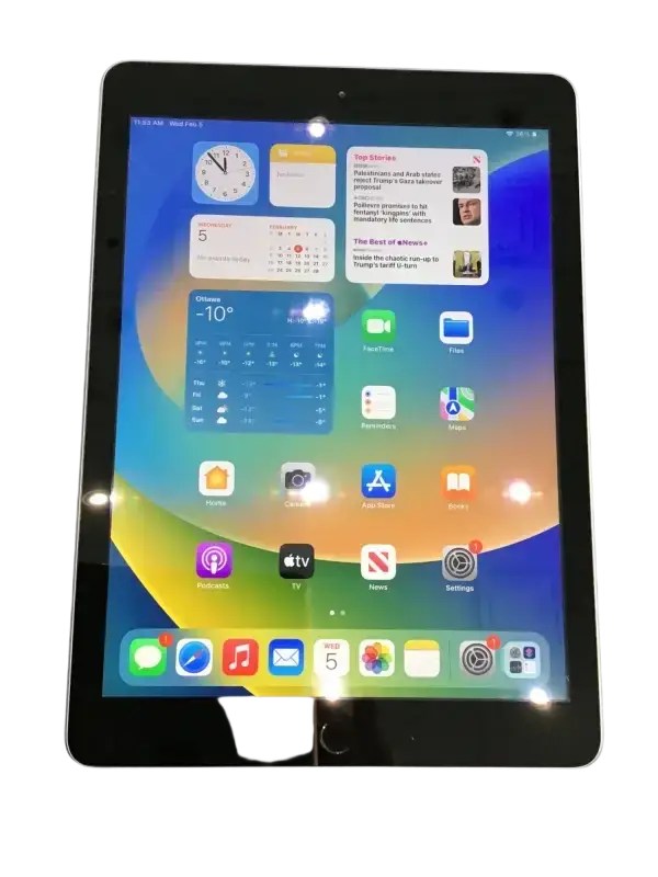 Preowned iPad 5 32GB WiFi only with vibrant display and home screen apps visible