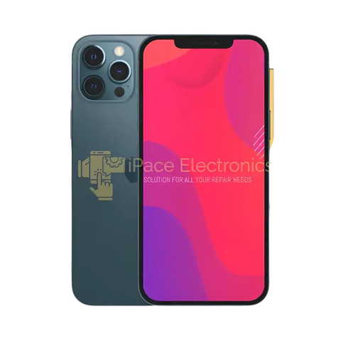 Preowned iPhone 12 Pro Max 256GB unlocked in Pacific Blue showcasing its sleek design and vibrant display