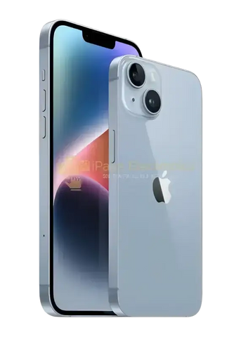 Preowned iPhone 14 unlocked in blue with dual camera design and sleek finish from IPace Electronics