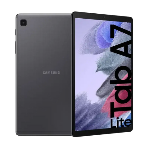 Preowned Samsung Galaxy Tab A7 Lite in Black with a sleek design and vibrant display