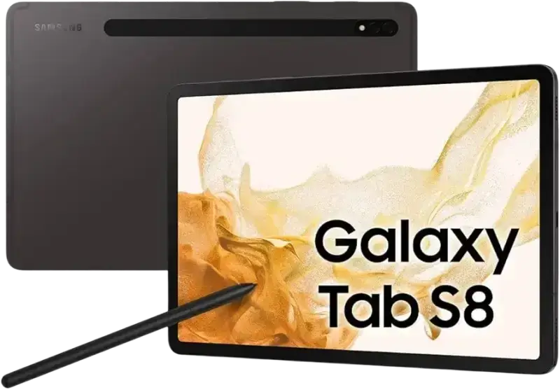 Preowned Samsung Galaxy Tab S8 128GB with a sleek design and S Pen for productivity