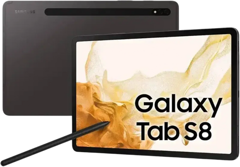 Preowned Samsung Galaxy Tab S8 128GB with a sleek design and S Pen for productivity