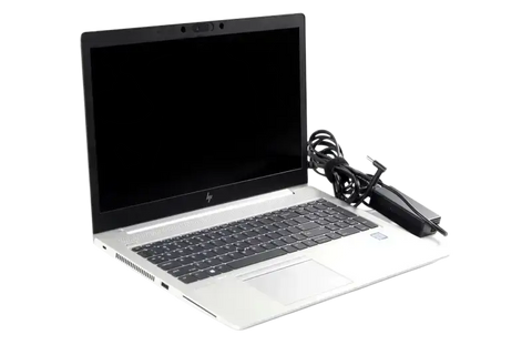 Refurbished HP EliteBook 850 G6 with a sleek silver design and multiple connectivity ports